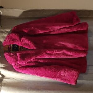 Jessica Simpson Fuchsia Faux Fur Coat